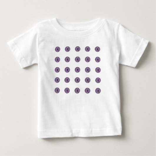 ハロウィンパープル水玉模様の目 ベビーTシャツ (正面)