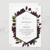 ハロウィンパープル結婚フローラ 招待状 (正面/裏面)