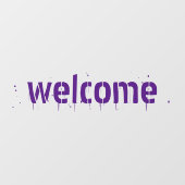 ハロウィンパープル血歓迎カスタム文字 ウィンドウサイン (シート)