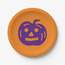 ハロウィンパープル&オレンジハロウィーンのカボチャのちょうちんスプキー