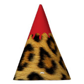 ハロウィンヒョウ柄の毛皮 - 血が滴る噛み付き パーティーハット (右)