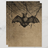 ハロウィンビクトリアンこうもりスクラップブック紙 (正面/裏面)