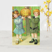 ハロウィンビクトリアングリーティングカード カード (黄色い花)