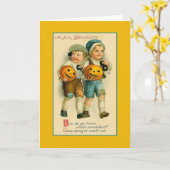 ハロウィンビクトリアングリーティングカード カード (黄色い花)