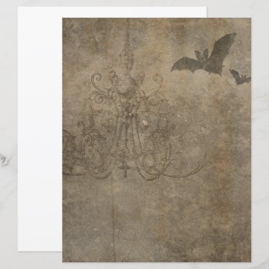 ハロウィンビクトリアンゴシックこうもりスクラップブック紙 (正面/裏面)