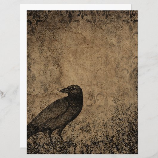 ハロウィンビクトリアンゴシックレイヴン紙 (正面/裏面)