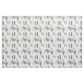 ハロウィンビクトリアンスケルトンスカル ファブリック (ファットクウォーター)