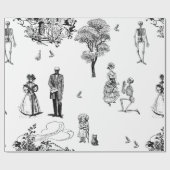 ハロウィンビクトリアンスケルトンスカル ラッピングペーパー (フラット)