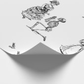 ハロウィンビクトリアンスケルトンスカル ラッピングペーパー (角)