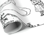 ハロウィンビクトリアンスケルトンスカル ラッピングペーパー (ロールコーナー)