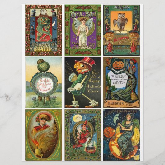 ハロウィンビクトリアントレーディングカードクリップアート (正面)