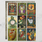 ハロウィンビクトリアントレーディングカードクリップアート (正面/裏面)