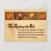 ハロウィンビクトリアンフクロウ葉書 ポストカード (正面)