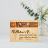 ハロウィンビクトリアンフクロウ葉書 ポストカード (スタンド正面)