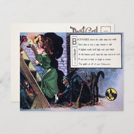 ハロウィンビクトリアン詩1葉書 ポストカード (正面/裏面)