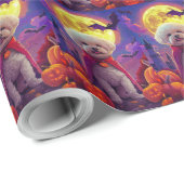 ハロウィンビコンフリースドッグカボチャ怖い ラッピングペーパー (ロールコーナー)