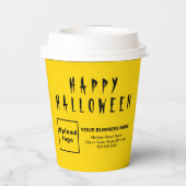 ハロウィンビジネスイエロー紙カップ 紙コップ (裏面)