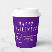 ハロウィンビジネスパープル紙カップ 紙コップ (裏面)