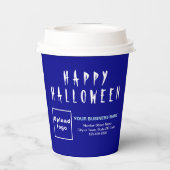 ハロウィンビジネスブルー紙カップ 紙コップ (裏面)