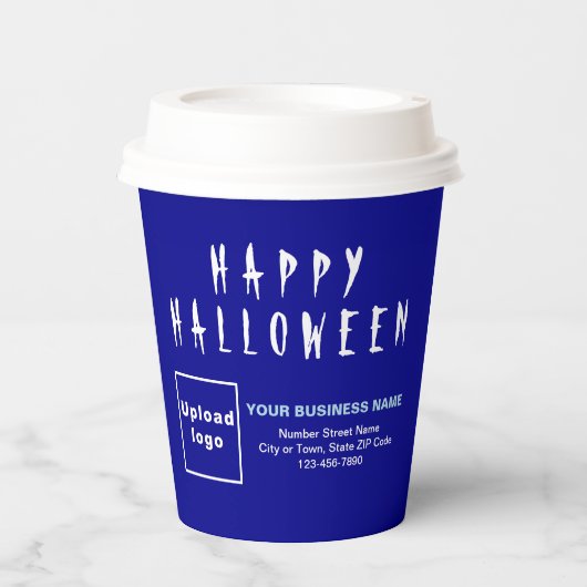 ハロウィンビジネスブルー紙カップ 紙コップ (正面)