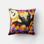 ハロウィンビッグアイこうもりムーンこうもり季節 クッション (裏面)