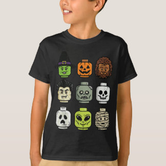 ハロウィンビルディングブロックズ ヘッド かわいい コスチューム Tシャツ