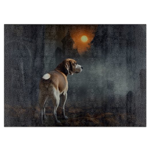 ハロウィンビーグルおばけ カッティングボード (正面)