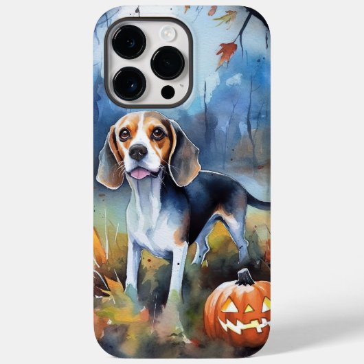 ハロウィンビーグルとかぼちゃの怖いデザイン Case-Mate iPhoneケース (裏面)