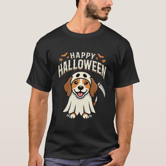 ハロウィンビーグル犬デザイン_1 Tシャツ (正面)