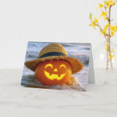 ハロウィンビーチジャックオランタン カード (黄色い花)