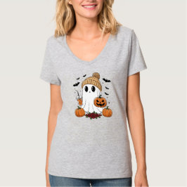 ハロウィンビーニー パンプキンドリンクとバラ Tシャツ