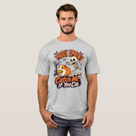 ハロウィンピギースプリント | スケルトンチェイス モルモット Tシャツ