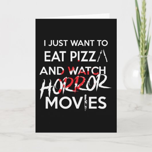 ハロウィンピザホラーおもしろいムービー カード (正面)