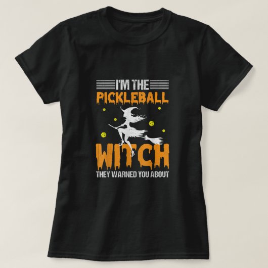ハロウィンピックボールTee私はピックボールWitch Tシャツ (デザイン正面)