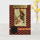 ハロウィンピンアップガールグリーティングカード カード (黄色い花)