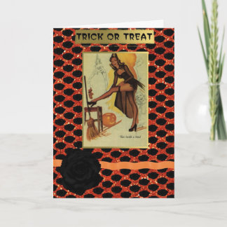 ハロウィンピンアップガールグリーティングカード カード