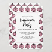 ハロウィンピンクのカボチャ 招待状 (正面/裏面)