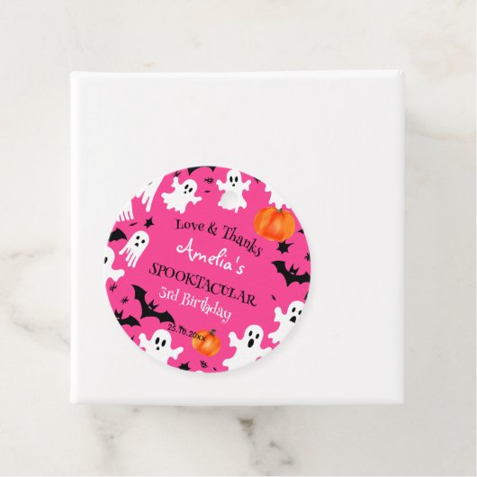 ハロウィンピンクの不気味な誕生日パーティー フェイバータグ (インサイチュ)