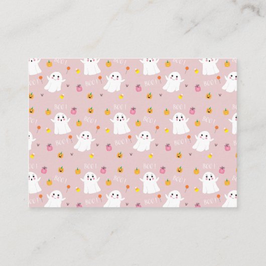 ハロウィンピンクベビーカード用の本 エンクロージャーカード (裏面)