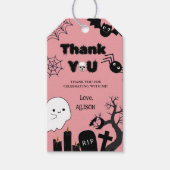 ハロウィンピンク不気味クサンキュー誕生日 ギフトタグ (正面)