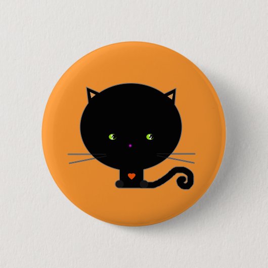 ハロウィンピン かわいい猫 缶バッジ (正面)