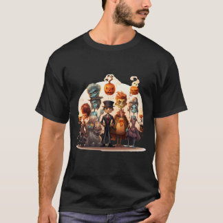 ハロウィンファミリーカラフル Tシャツ