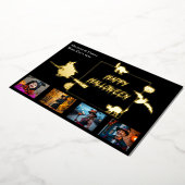 ハロウィンファミリー4枚フォトコラージュ 箔招待状 (回転した状態)