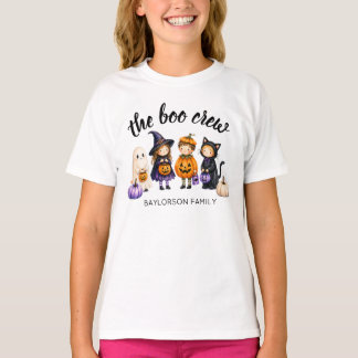 ハロウィンファミリーTシャツ 少女向けカスタムデザイン「The Boo Crew」 Tシャツ