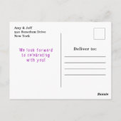 ハロウィンファンシードレス誕生日ウィッチパープル ポストカード (裏面)