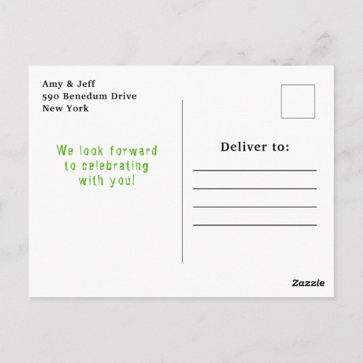 ハロウィンファンシードレス誕生日モンスターズ緑 ポストカード (裏面)