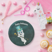 ハロウィンファンシー幽霊インナイトスカイ金ゴールドスカル杖 ペーパープレート (パーティー)