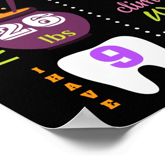 ハロウィンファースト誕生日シャルボードサイン女の子 ポスター (角)