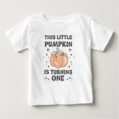 ハロウィンファースト誕生日レトロパンプキン ベビーTシャツ (正面)