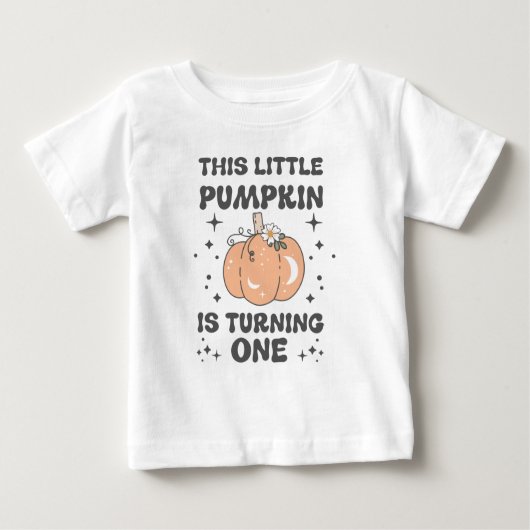 ハロウィンファースト誕生日レトロパンプキン ベビーTシャツ (正面)
